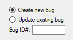 Enter the bug ID if it's an existing bug.