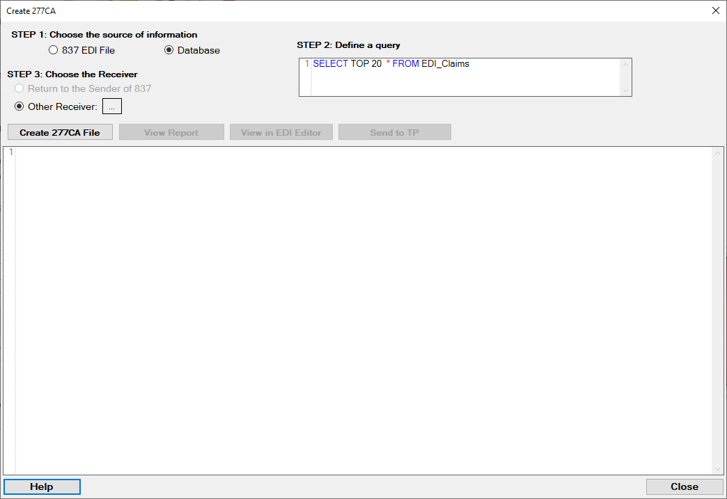 The "Create 277CA" window.