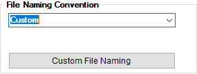 The "Custom File Naming" button will be enabled when you select the "Custom" option.