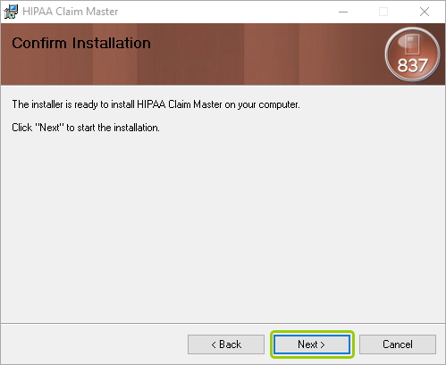 The "Confirm Installation" window.