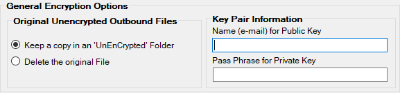 The "General Encryption Options" box.