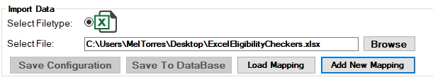 The "Select File" section allows you to search for your spreadsheet file.