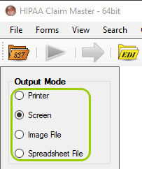 The "Output Mode" box is in the "Info Bar."