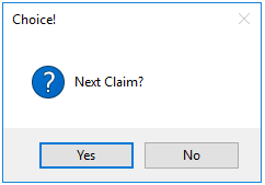 The choice between going to the next claim and stopping processing.