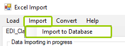 The �Import� tab option.