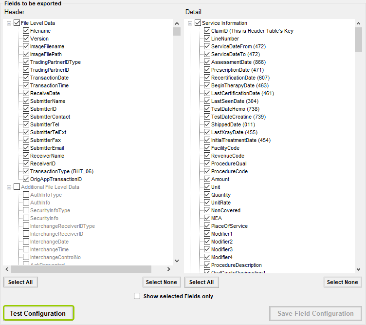 The "Test Configuration" button.