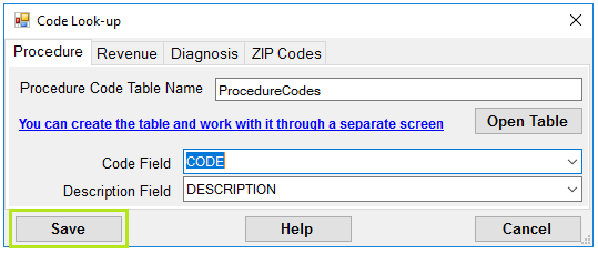The "Save" button.
