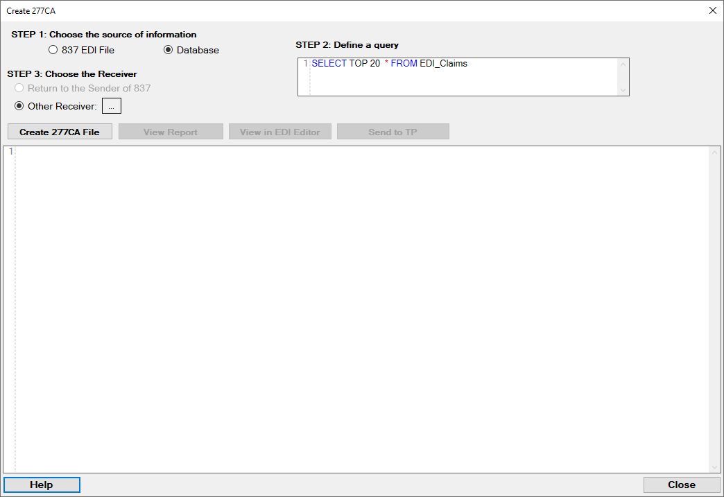 The "Create 277CA" window.