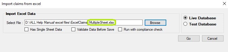Sample of Excel data import with multiple sheets.
