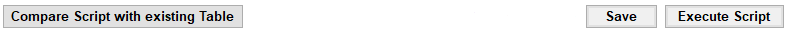 The "Compare Script with existing Table," "Save," and "Execute Script" buttons.