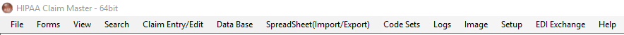 The Tab Menu Bar may contain different tabs depending on the licensed modules.