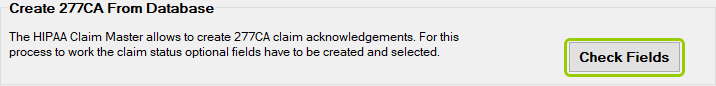 The "Create 277CA From Database" box.