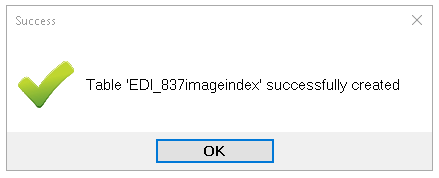 The success notification pop up.