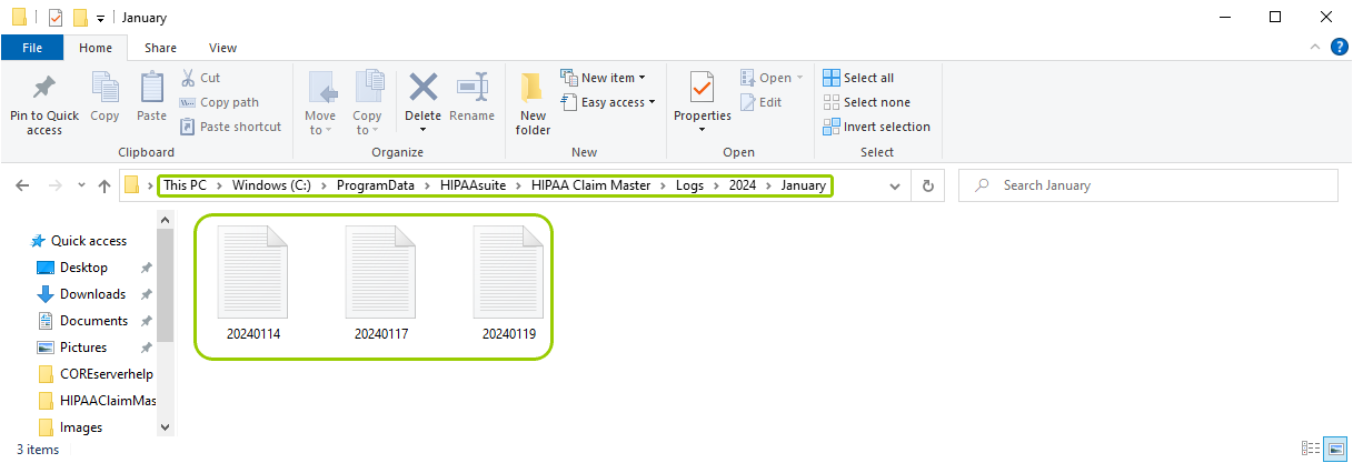The log text files.