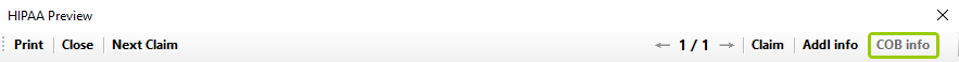 The "COB info" button.