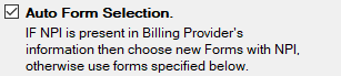 The "Auto Form Selection" box.