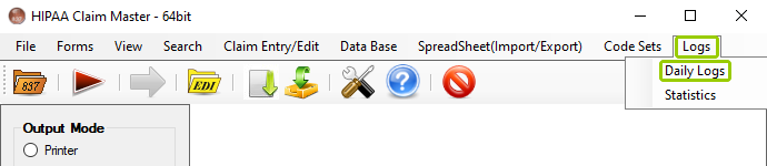 The "Daily Logs" option is in the "Logs" tab.
