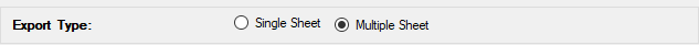 Select between "Single Sheet" or "Multiple Sheet" export.
