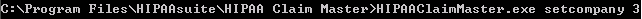 The command argument "setcompany 3" in Command Prompt.