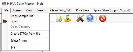The "Select Printer" option from the "File" tab.