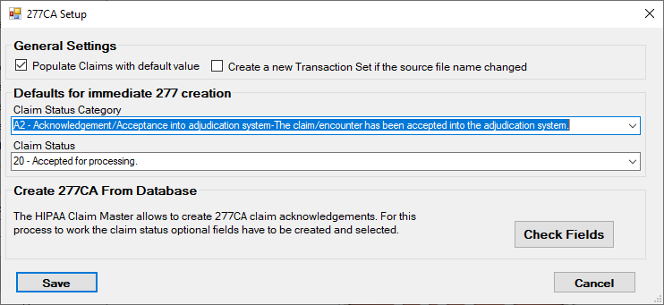 The "277CA Setup" window.