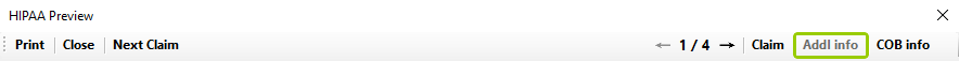 The "Addl Info" button enabled.