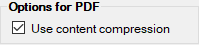 The "Options for PDF" box.