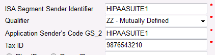 The "ISA Segment Sender Identifier" section in "Company Setup."