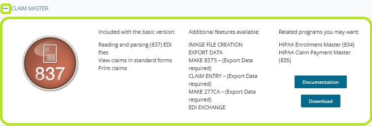 The "(+)" option displays the details of the application.