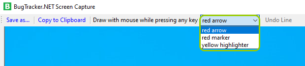 This drop-down menu will only be available if a capture is taken.