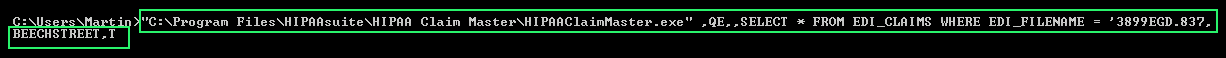 An example of using an SQL query to create an EDI file.
