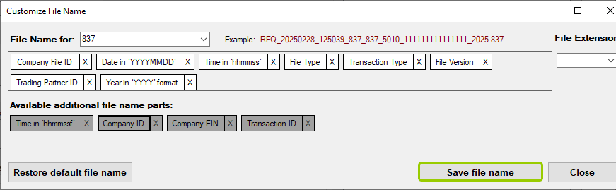5.12 save file name button