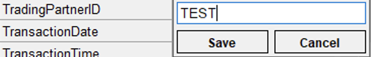 Editing the field value.