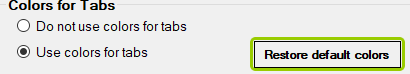 The "Restore default colors" button.
