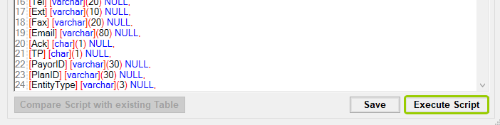 The "Execute script" button.