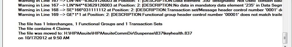 This image shows a file processing that was aborted.