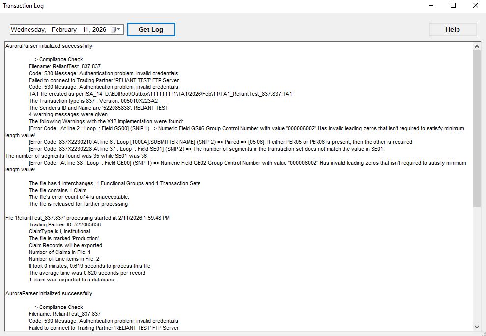 Sample entry with errors.