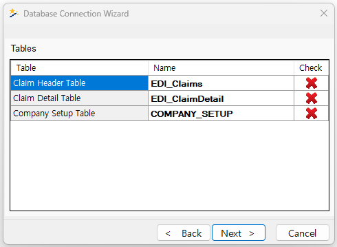 If the tables do not exist in the database, you can create them.