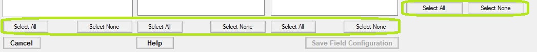 The options to select fields. The options to select fields.