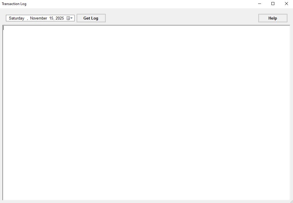 The "Transaction Log" window. The "Transaction Log" window.