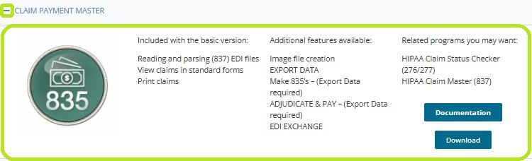 The "(+)" option displays the details of the application.