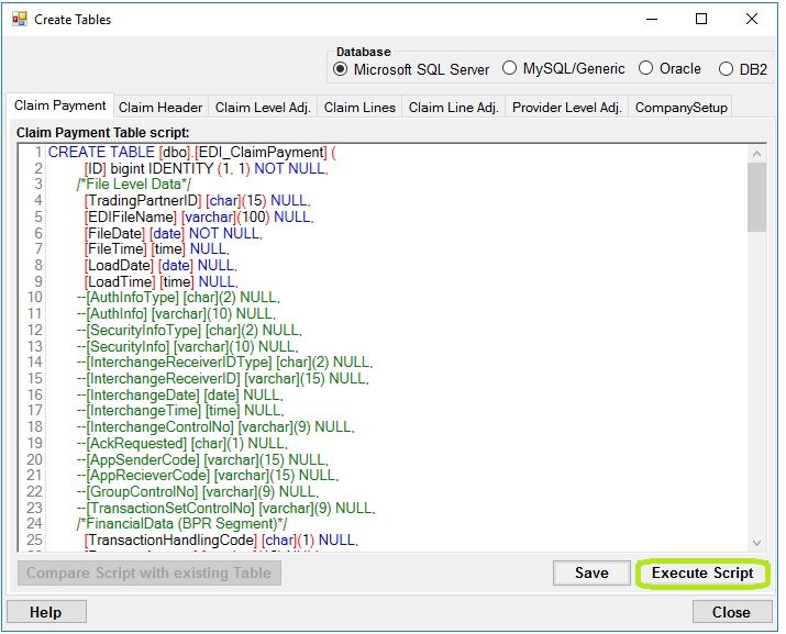 The "Execute Script" button. The "Execute Script" button.