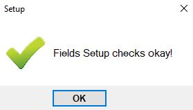 Field setup success. Field setup success.