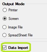 The "Data Import" check-box is in the main window. The "Data Import" check-box is in the main window.