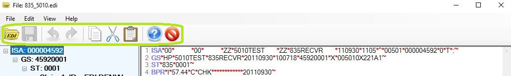 The "EDI Taskbar" is in the "EDI Editor" window.