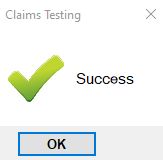 "Success" pop-up window. "Success" pop-up window.
