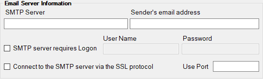 The "Email Server Information" box.