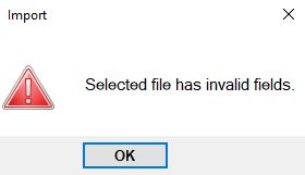 Pop-up message showing the file upload error notification. Pop-up message showing the file upload error notification.
