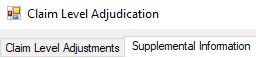 Tab selector in Line Level Adjudication window. Tab selector in Line Level Adjudication window.