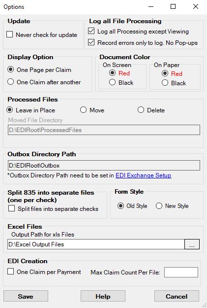 The "Application Setup" window. The "Application Setup" window.